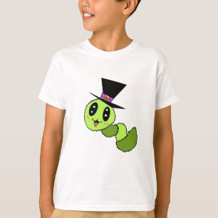 Camiseta do Garoto com Minhoca Fofa e Chapéu