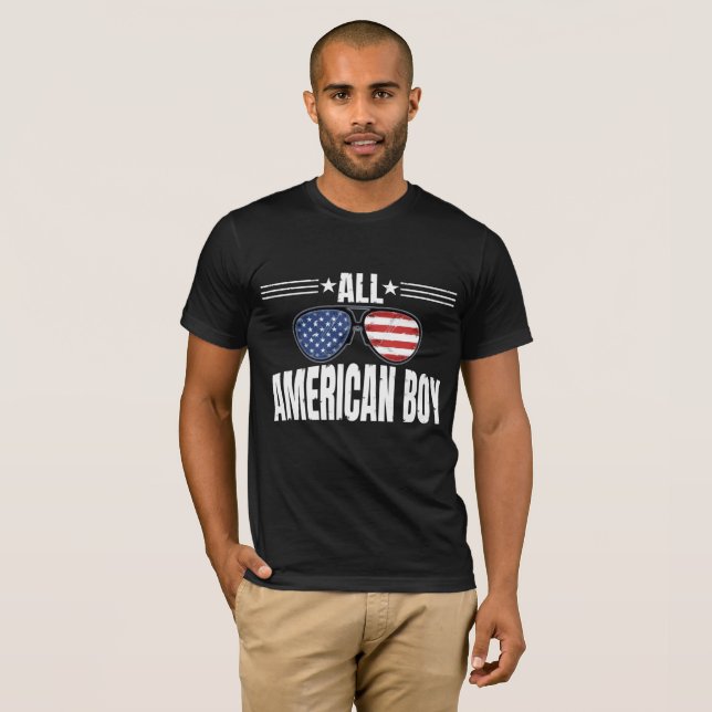 Camiseta do garoto totalmente americano (Frente Completa)