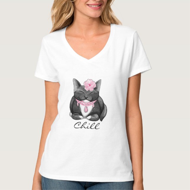 Camiseta do Gatinho Chillin Tuxedo (Frente)