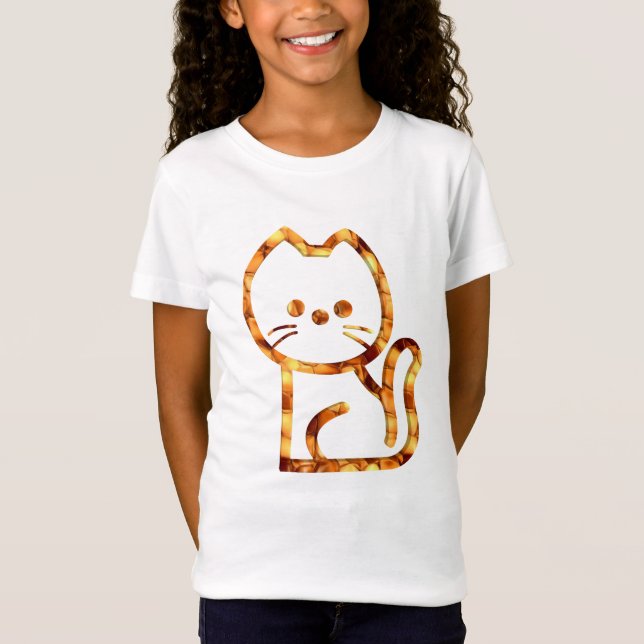 Camiseta do Gato do Favo de Mel Dourado  (Frente)