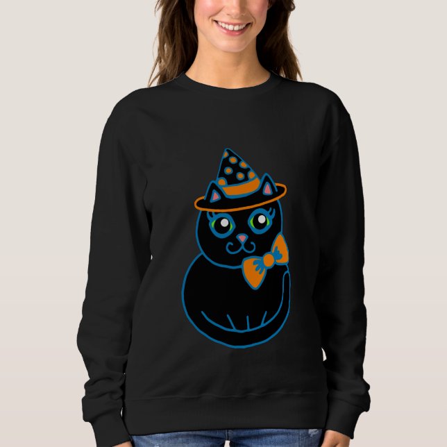 Camiseta do gato do Halloween  (Frente)