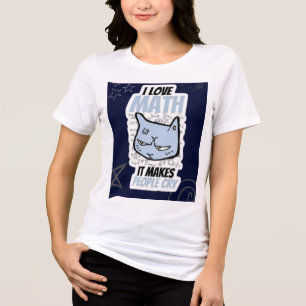 Camiseta do Gato Fofo Eu Amo Matemática para Amant