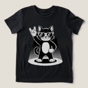 Camiseta do Gato Legal Dançarino de Rock   Present