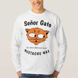 Camiseta do Gato Senhor™ Bigode cera Gato Cartoon