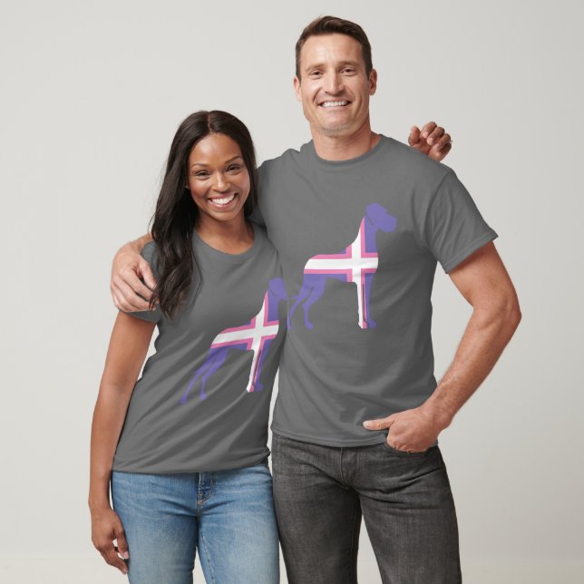 Camiseta do Grande Dane Roxo (Unissex)