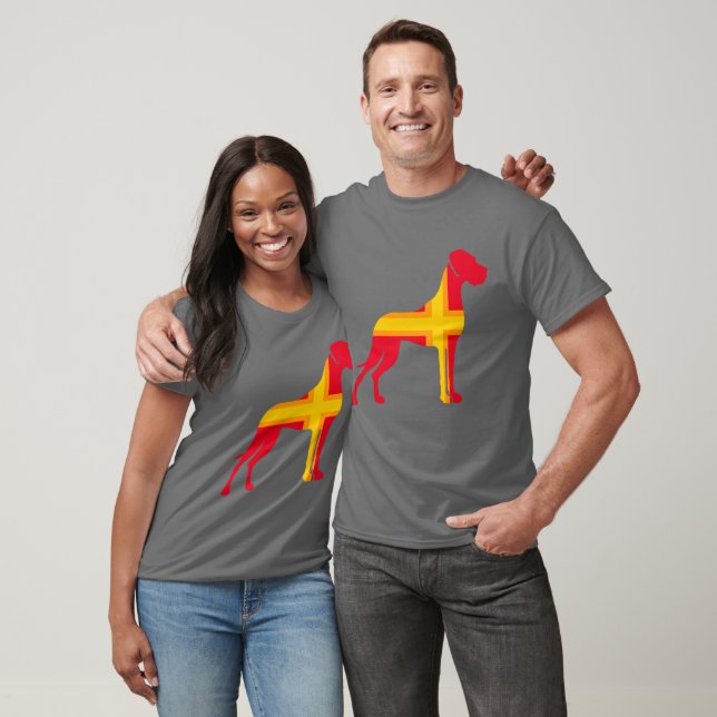 Camiseta do Grande Dano de cor vermelha (Unissex)