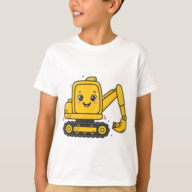 Camiseta do grande escavador amarelo (Frente)