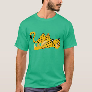 Camiseta do Guepardo de Desenho Animado Fofo e Ele