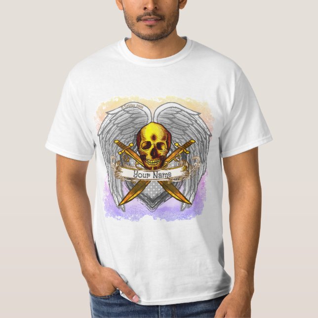 Camiseta do guerreiro caveira gótica (Frente)