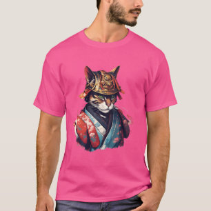 Camiseta do Guerreiro Gato Samurai, do Japão
