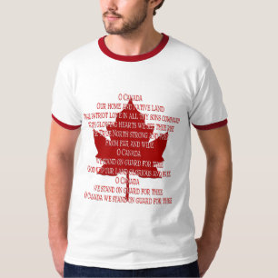 Camiseta do hino do Canadá apresenta suvenir do Ca