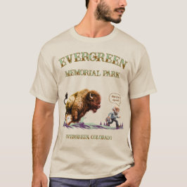 Camiseta do Homem Engraçado Correndo Bisonte Búfal