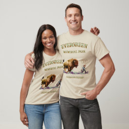 Camiseta do Homem Engraçado Correndo Bisonte Búfal