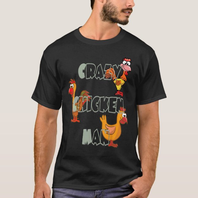 Camiseta do Homem Frango Louco (Frente)