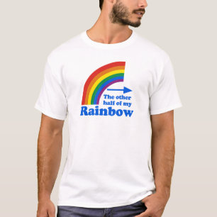 Camiseta Do humor gay do arco-íris planície do direito