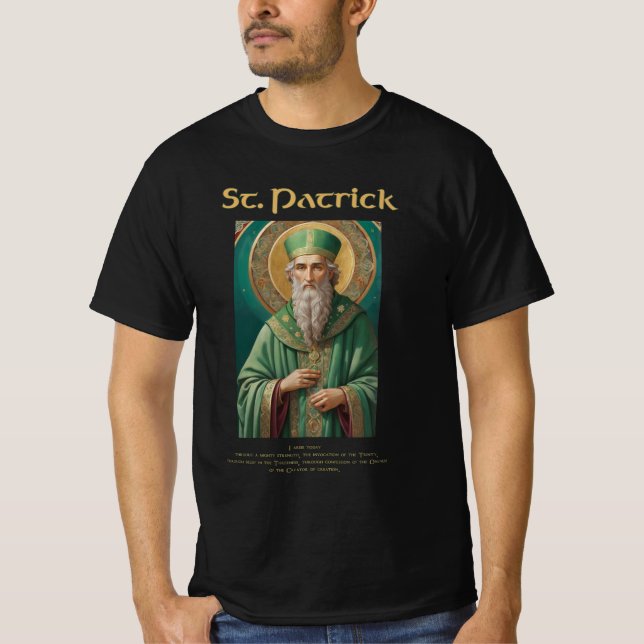 Camiseta do Ícone Católico de São Patrício (Frente)
