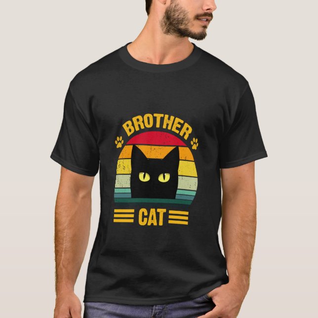 Camiseta do Irmão Gato Retro Vintage Divertida (Frente)