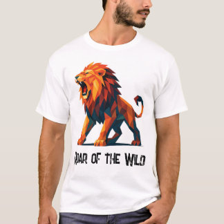 Camiseta do Leão com título: Rugido do Selvagem