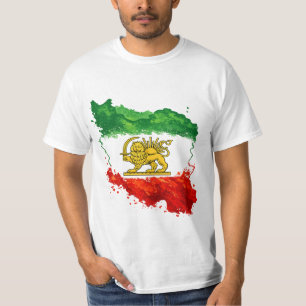 Camiseta do Leão e Sol do Irã Persa Shir o Khors