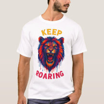 Camiseta do Leão Rugindo – Gráfico de Animal Selva