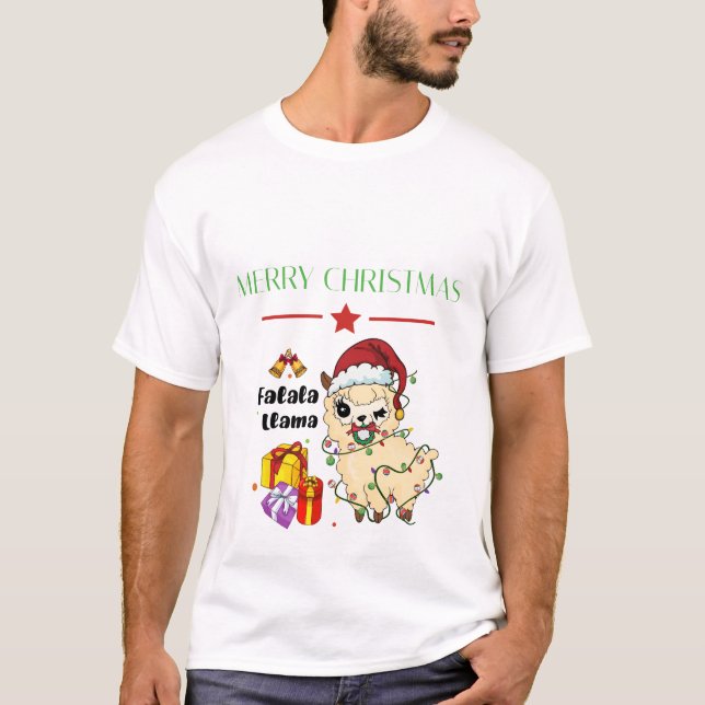 Camiseta do Llama de Natal (Frente)