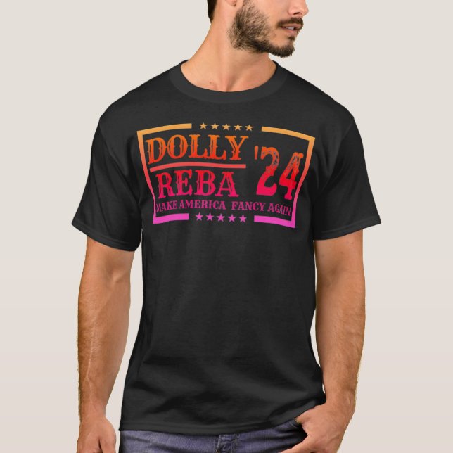 Camiseta Do-lly Reba'24 Torne o Rico Americano Novamente Ap (Frente)