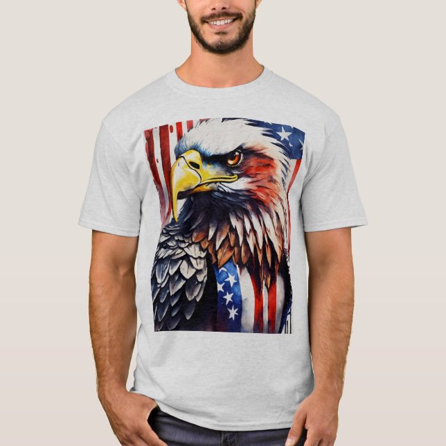 Camiseta do Logotipo Clássico de Águia Americana - (Frente)