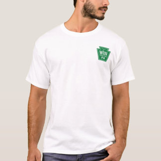 Camiseta do logotipo da WIN com código QR nas cost