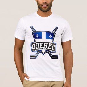 Camiseta do logotipo de hóquei do Quebec com nome 
