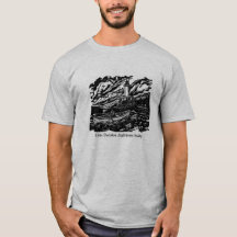 Camiseta do logotipo do Woodblock masculino - Cinz