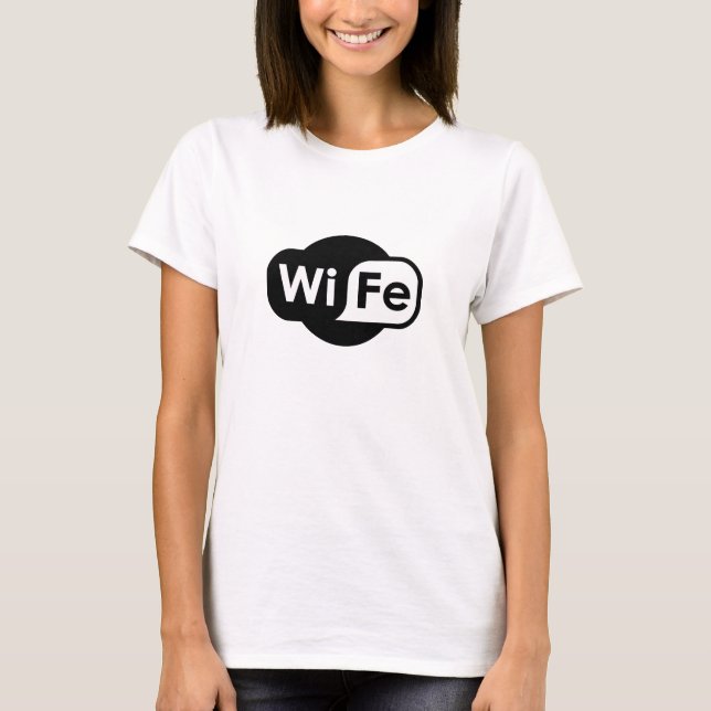 Camiseta do logotipo inspirado na tecnologia Wife (Frente)