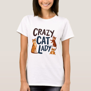 Camiseta do Lover Gato Bonito e Sassado para Mulhe