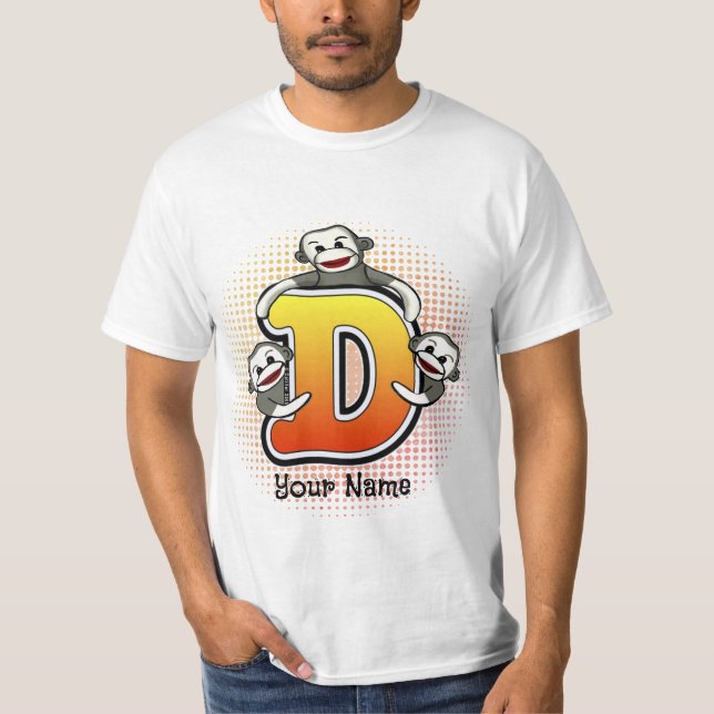 Camiseta do Macaco de Meia com Monograma D (Frente)
