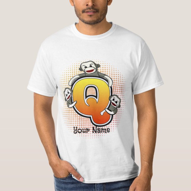 Camiseta do Macaco de Meia com Monograma Q (Frente)