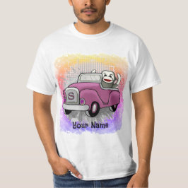 Camiseta do Macaco de Meia Dirigindo Carro