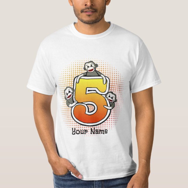 Camiseta do Macaco de Meia Número 5 (Frente)