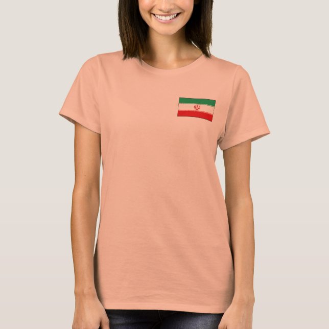 Camiseta do Mapa + Bandeira do Irã (Frente)