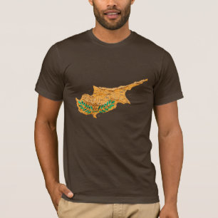 Camiseta do Mapa da Bandeira de Chipre