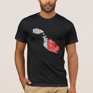 Camiseta do Mapa da Bandeira de Malta