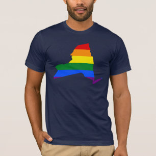 Camiseta do mapa da bandeira do estado de Nova Yor