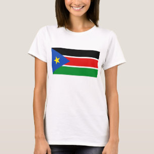Camiseta do Mapa da Bandeira do Sudão do Sul
