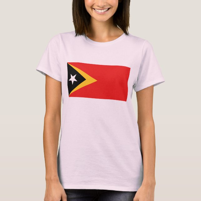 Camiseta do Mapa da Bandeira do Timor-Leste (Frente)