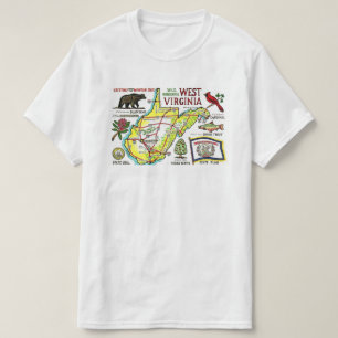 Camiseta do Mapa da Virgínia Ocidental
