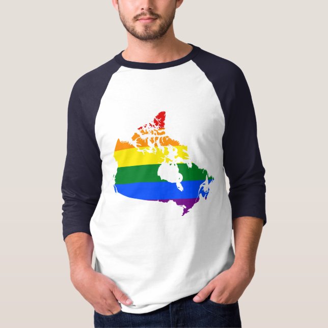Camiseta do mapa do orgulho LGBT canadense (Frente)