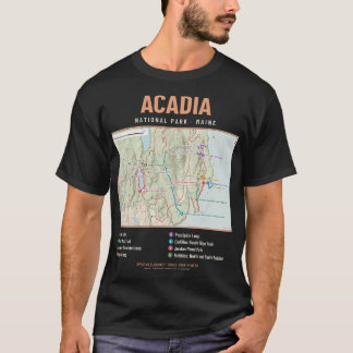 Camiseta do Mapa do Trilho de Hiking do Parque Nac