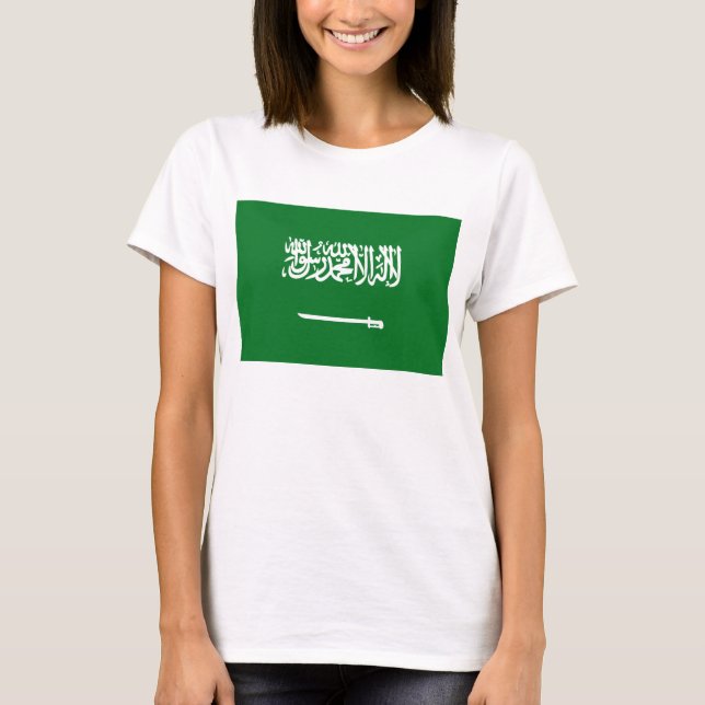 Camiseta do Mapa e Bandeira da Arábia Saudita (Frente)