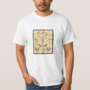 Camiseta do mapa egípcio - Terra de faraós e pirâm