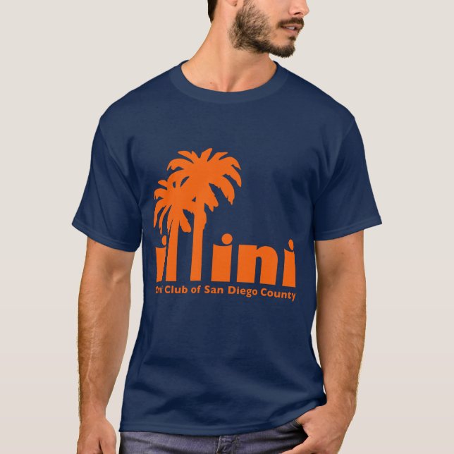 Camiseta do marinho com o logotipo San Diego Illin (Frente)
