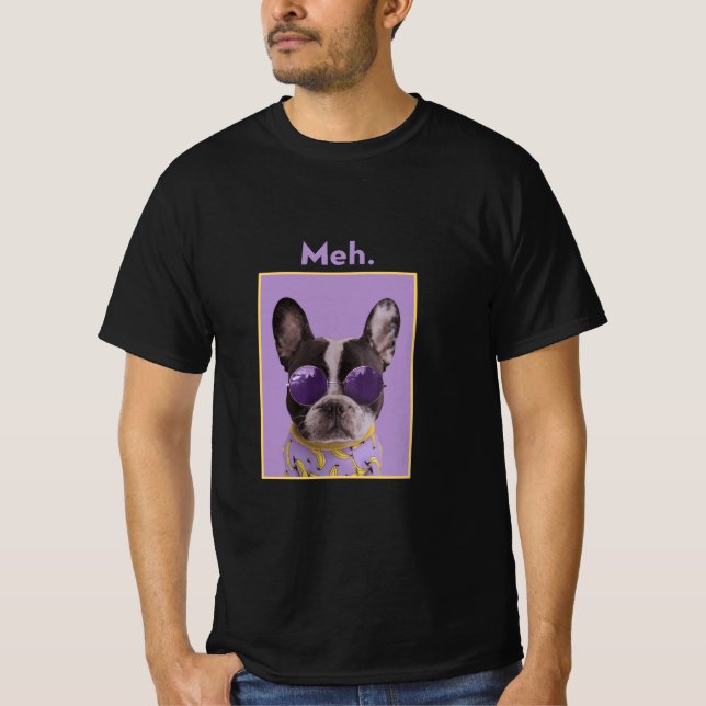 Camiseta do meme engraçado do cachorro Meh  (Frente)