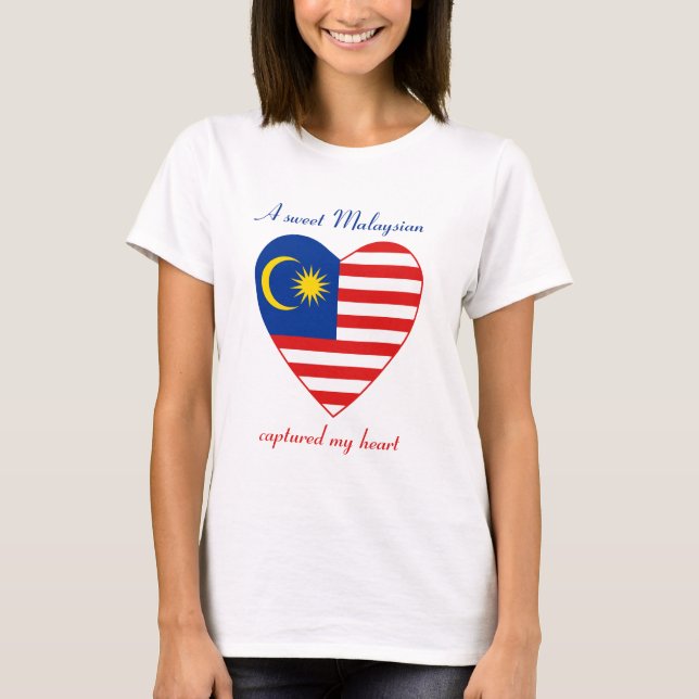 Camiseta do Namorado com a Bandeira da Malásia (Frente)